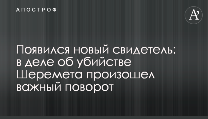 З'явився новий свідок: у справі про вбивство Шеремета стався важливий поворот