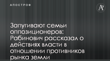 Запугивают семьи оппозиционеров: Рабинович рассказал о действиях власти в отношении противников рынка земли
