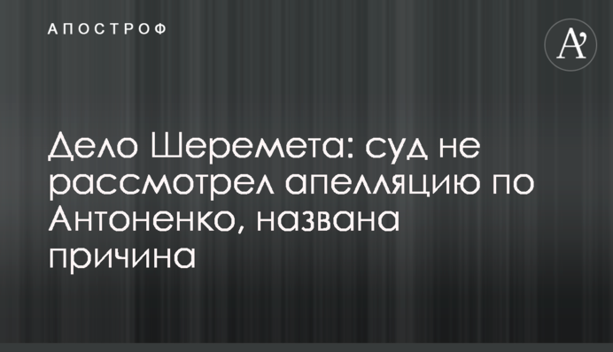Дело Шеремета: суд не рассмотрел апелляцию по Антоненко, названа причина
