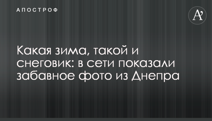Яка зима, такий і сніговик: в мережі показали веселе фото з Дніпра