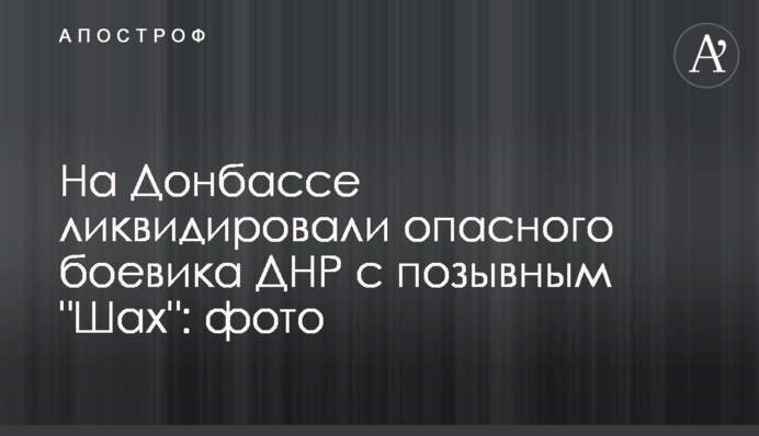 На Донбасі ліквідували небезпечного бойовика ДНР з позивним 