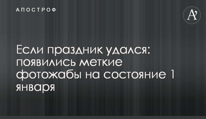 Если праздник удался: появились меткие фотожабы на состояние 1 января
