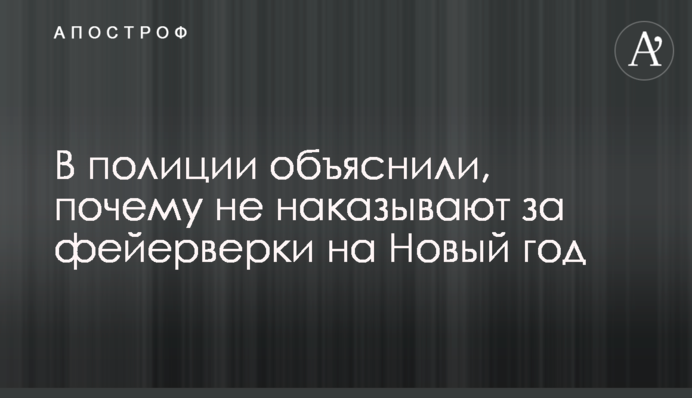 В полиции объяснили, почему не наказывают за фейерверки на Новый год