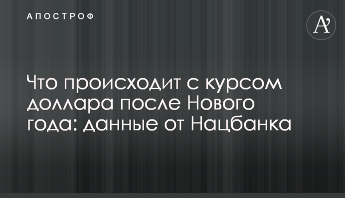 Что происходит с курсом доллара после Нового года: данные от Нацбанка