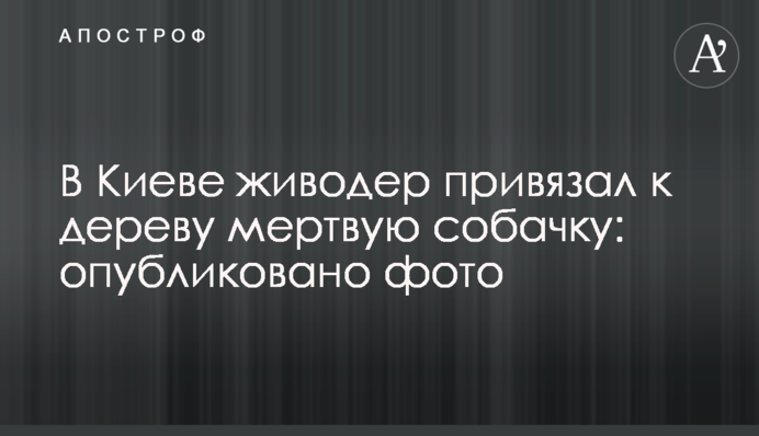 В Киеве живодер привязал к дереву мертвую собачку: опубликовано фото