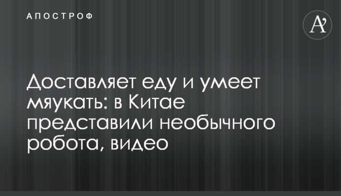 Доставляет еду и умеет мяукать: в Китае представили необычного робота, видео