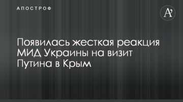Появилась жесткая реакция МИД Украины на визит Путина в Крым