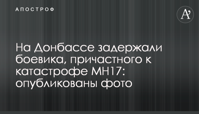 На Донбассе задержали боевика, причастного к катастрофе MH17: опубликованы фото