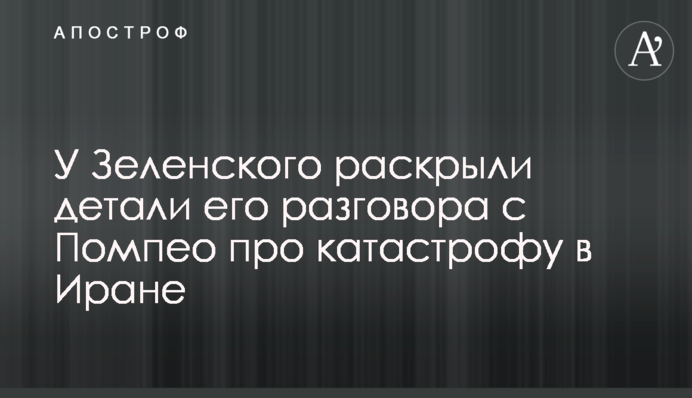 У Зеленського розкрили деталі його розмови з Помпео про катастрофу в Ірані