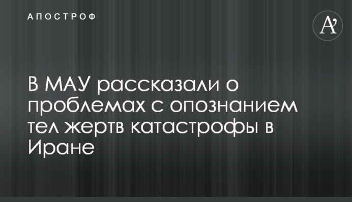 В МАУ рассказали о проблемах с опознанием тел жертв катастрофы в Иране
