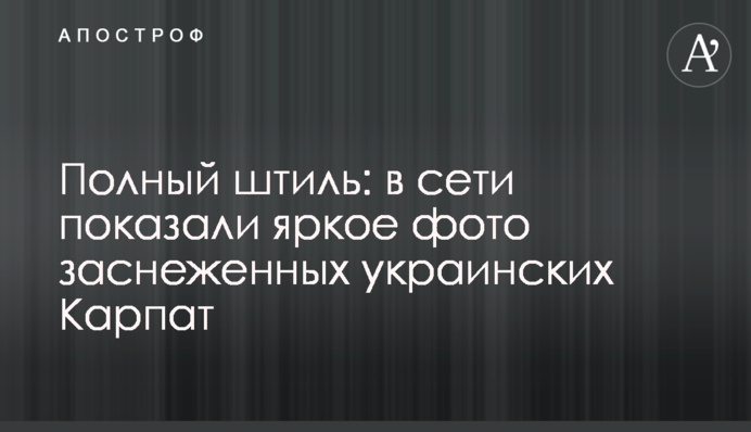 Повний штиль: в мережі показали яскраве фото засніжених українських Карпат
