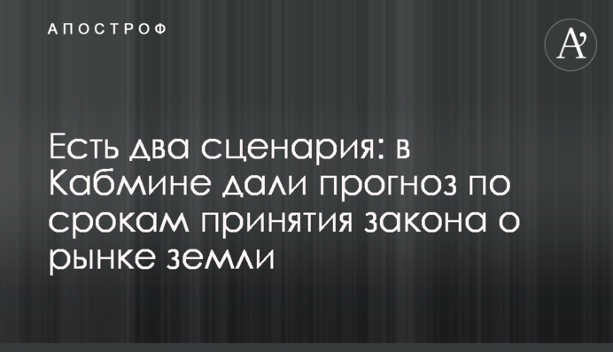 Есть два сценария: в Кабмине дали прогноз по срокам принятия закона о рынке земли
