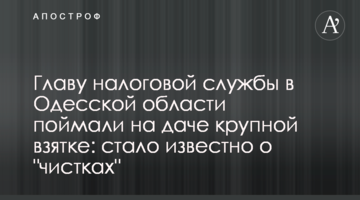 Главу налоговой службы в Одесской области поймали на даче крупной взятке: начались "чистки"