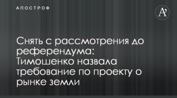 Зняти з розгляду до референдуму: Тимошенко назвала вимогу щодо проекту про ринок землі