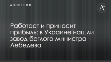 Работает и приносит прибыль: в Украине нашли завод беглого министра Лебедева