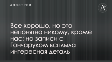 Все добре, але це незрозуміло нікому, крім нас: на записі з Гончаруком спливла цікава деталь
