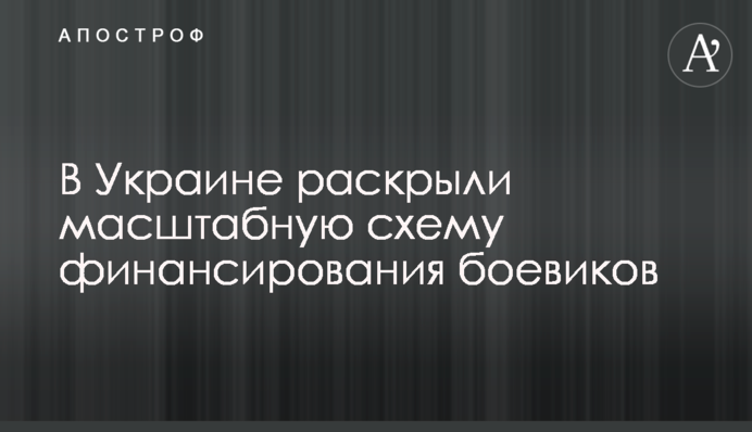 В Україні розкрили масштабну схему фінансування бойовиків