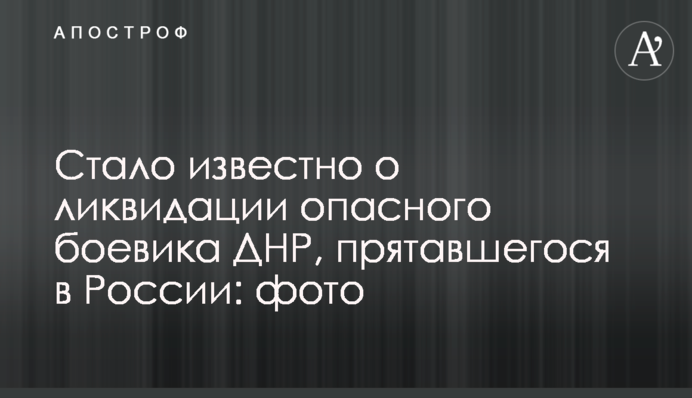 Стало известно о ликвидации опасного боевика ДНР, прятавшегося в России: фото