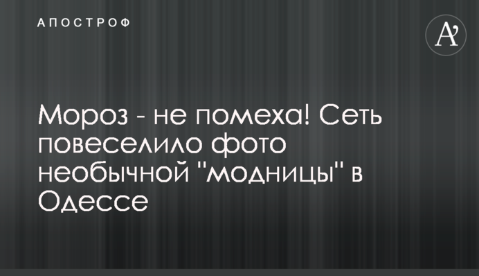 Мороз - не перешкода! Мережу повеселило фото незвичайної 