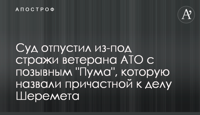Суд отпустил из-под стражи ветерана АТО с позывным "Пума", которую назвали причастной к делу Шеремета