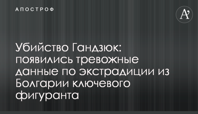 Вбивство Гандзюк: з'явилися тривожні дані щодо екстрадиції з Болгарії ключового фігуранта