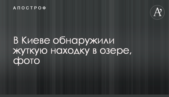 У Києві виявили страшну знахідку в озері, фото