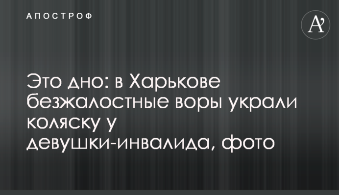 Это дно: в Харькове безжалостные воры украли коляску у девушки-инвалида, фото
