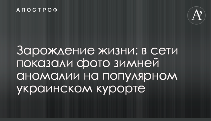 Зародження життя: в мережі показали фото зимової аномалії на популярному українському курорті