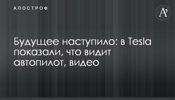 Будущее наступило: в Tesla показали, что видит автопилот, видео