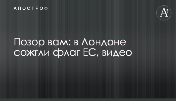 Ганьба вам: в Лондоні спалили прапор ЄС, відео