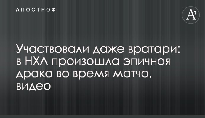 Участвовали даже вратари: в НХЛ произошла эпичная драка во время матча, видео