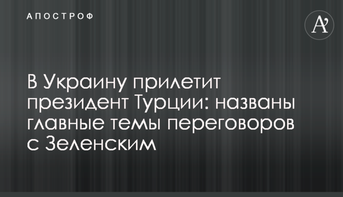 В Украину прилетит президент Турции: названы главные темы переговоров с Зеленским