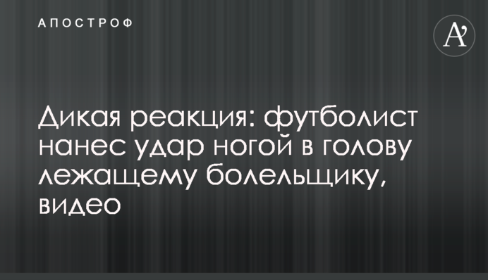 Дикая реакция: футболист нанес удар ногой в голову лежащему болельщику, видео