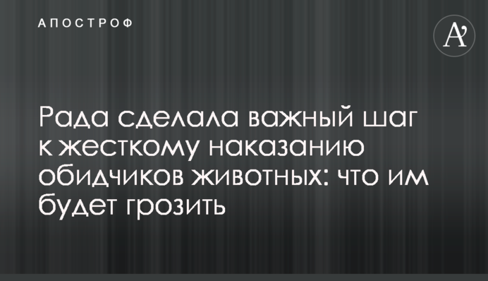 Рада сделала  важный шаг к жесткому наказанию обидчиков животных: что им будет грозить