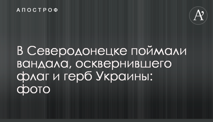 В Северодонецке поймали вандала, осквернившего флаг и герб Украины: фото