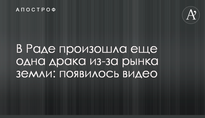 В Раде произошла еще одна драка из-за рынка земли: появилось видео