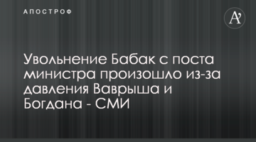 Увольнение Бабак с поста министра произошло из-за давления Ваврыша и Богдана - СМИ