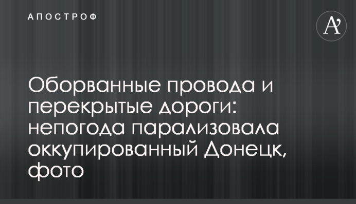 Обірвані дроти і перекриті дороги: негода паралізувала окупований Донецьк, фото