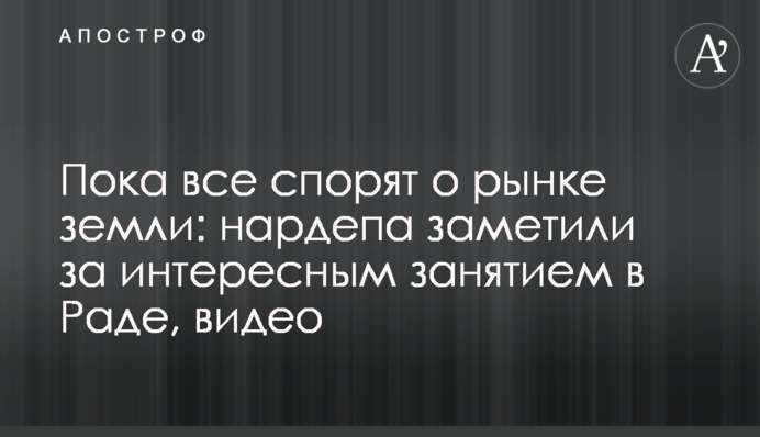 Пока все спорят о рынке земли: нардепа заметили за интересным занятием в Раде, видео