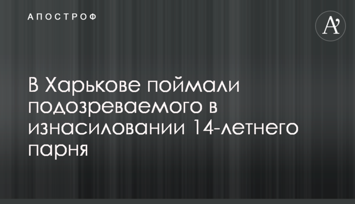 В Харькове поймали подозреваемого в изнасиловании 14-летнего парня