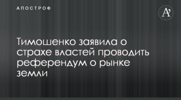 Тимошенко заявила о страхе властей проводить референдум о рынке земли