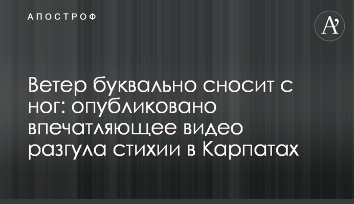 Ветер буквально сносит с ног: опубликовано впечатляющее видео разгула стихии в Карпатах