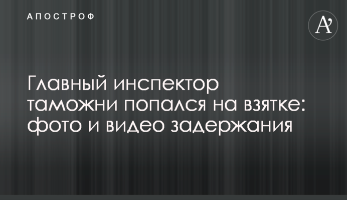 Головний інспектор митниці попався на хабарі: фото і відео затримання