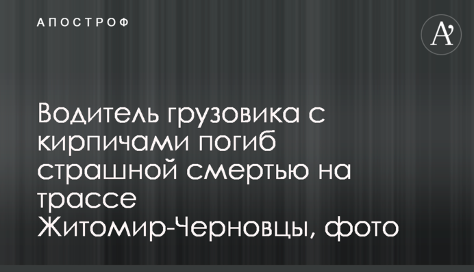 Водій вантажівки з цеглою загинув страшною смертю на трасі Житомир-Чернівці, фото