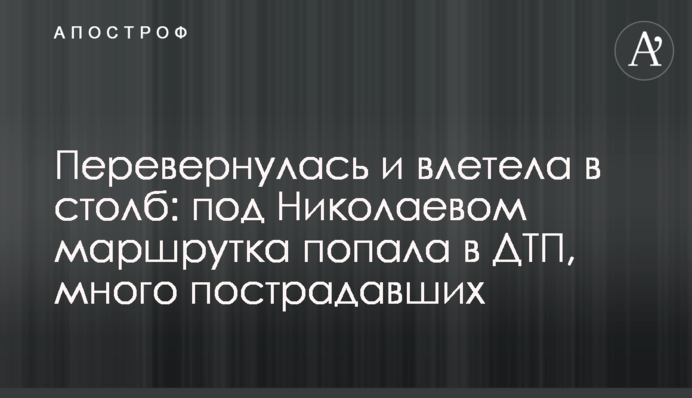 ​Перекинулася і влетіла в стовп: під Миколаєвом маршрутка потрапила в ДТП, багато постраждалих