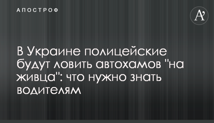 В Україні поліцейські будуть ловити автонахаб 
