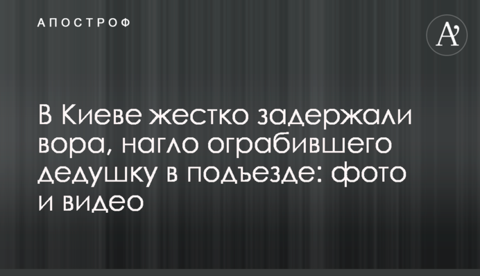 У Києві жорстко затримали злодія, який нахабно пограбував дідуся в під'їзді: фото і відео