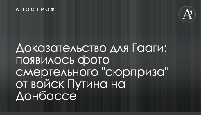 Доказ для Гааги: з'явилося фото смертельного 