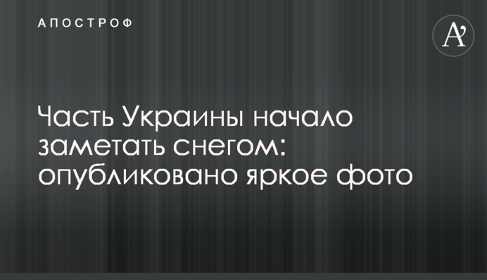 Частину України почало замітати снігом: опубліковано яскраве фото