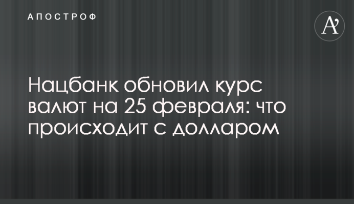 Нацбанк обновил курс валют на 25 февраля: что происходит с долларом